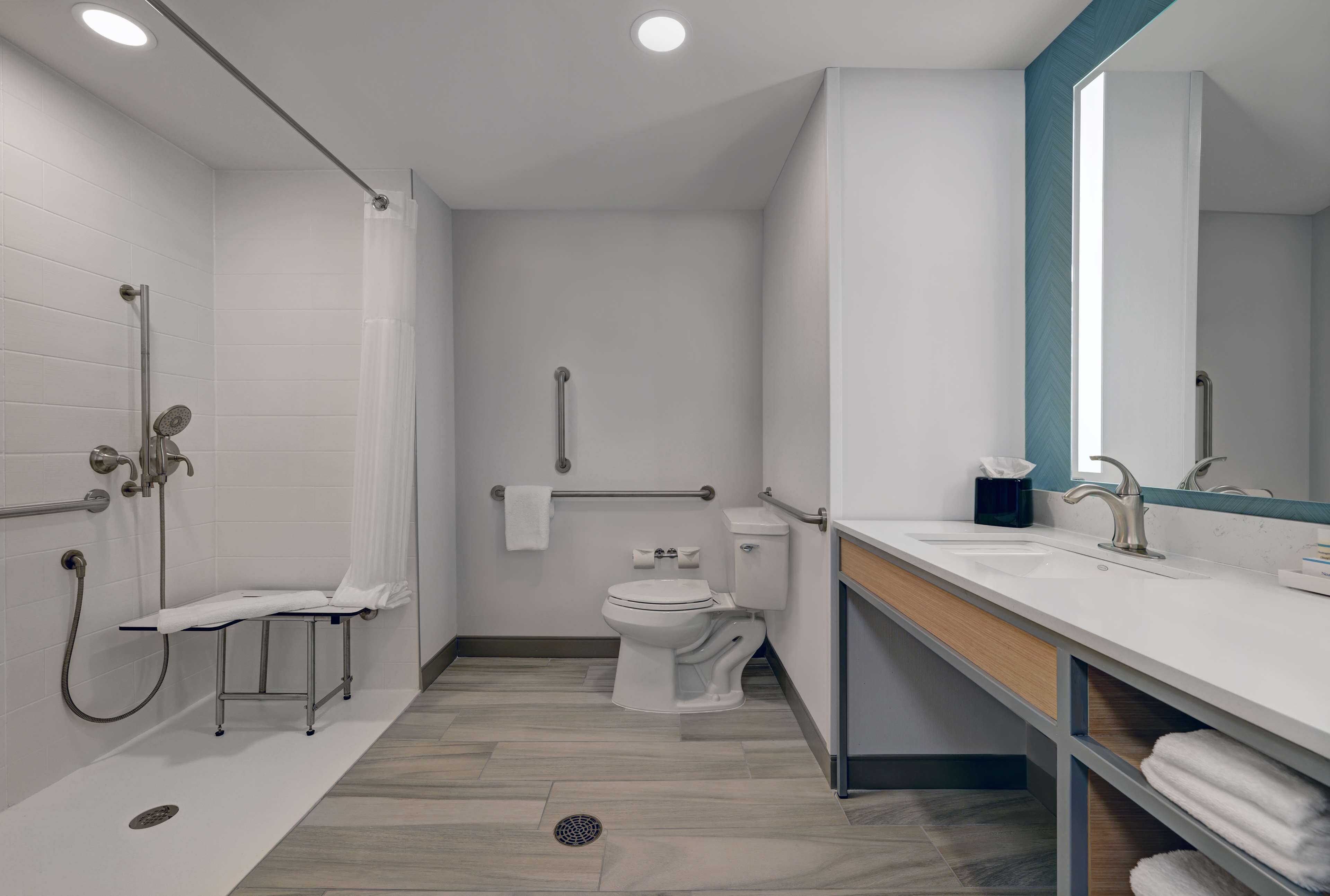 room, 2 queen beds, accessible (roll-in shower) | bathroom shower