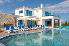 Outdoor pool - Villa private pool, panoramic view! (Volimes, zakinthos)