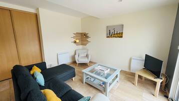 TV, DVD player, table tennis, books