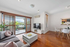 Flat-screen TV, Netflix, books, streaming services