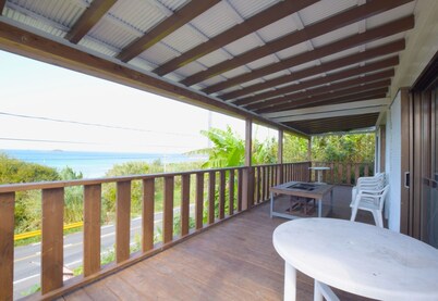 Ocean view from the wooden deck / Shimonoseki Yamaguchi