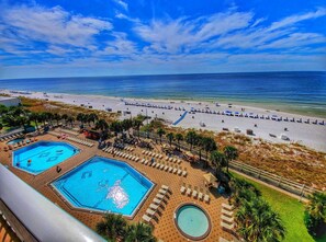 Indoor pool, outdoor pool - ~Cozy Beachfront condo/Beach Chair/Pools/Fireplace/Tootsies! (Panama City Beach)