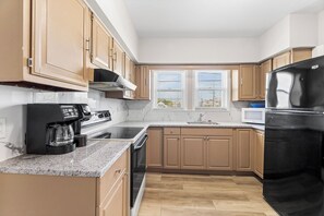 Fridge, microwave, coffee/tea maker