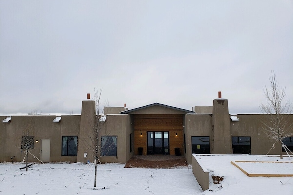 front door (south) with a little snow.