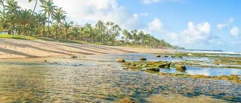 Beach nearby, sun loungers