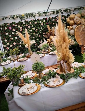 Outdoor banquet area