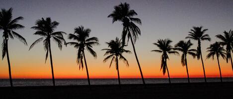 Beach nearby, sun-loungers, beach towels