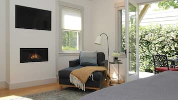 1 bedroom, desk, iron/ironing board, travel crib