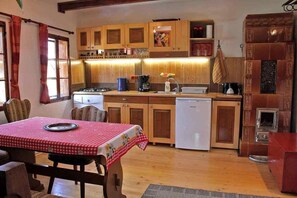Fridge, microwave, toaster