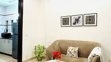 Standard Apartment, 2 Bedrooms | Living area | 180-cm LED TV with satellite channels, TV