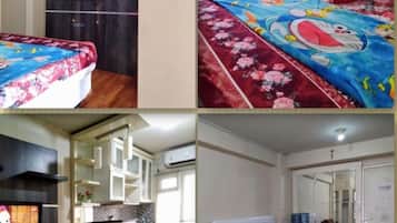 1 kamar tidur dan seprai linen