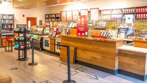A bakery with a counter, display cases, and various baked goods. - Oceanfront,Heated Pools,Views New, Penthouse Level (Myrtle Beach)