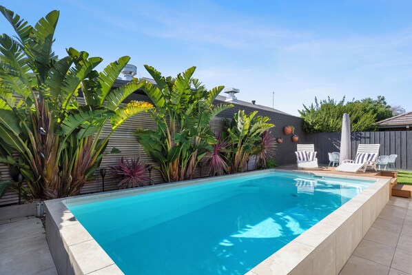 Outdoor pool, a heated pool