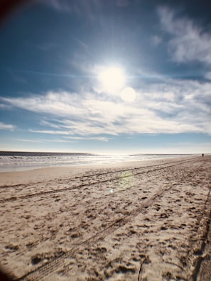 En la playa, camastros y toallas de playa