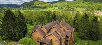 SnowPine Condo, King Bed, Patio + Fireplace