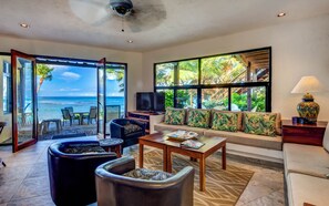 Smart TV, DVD player, books, video library - Half Moon Harbor Villa - Stunning ocean views and privacy at this poolside oasis (Akumal)