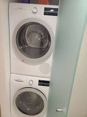 Enjoy convenient laundry facilities with a digital display and multiple wash settings.