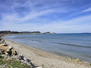 Beach nearby, sun-loungers