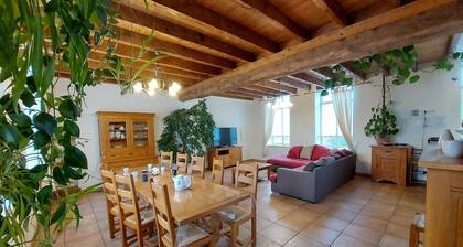 Maison spacieuse avec piscine intérieure chauffée, billard, et terrasses, idéal famille/amis