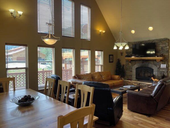 Televisio, takka, DVD-soitin