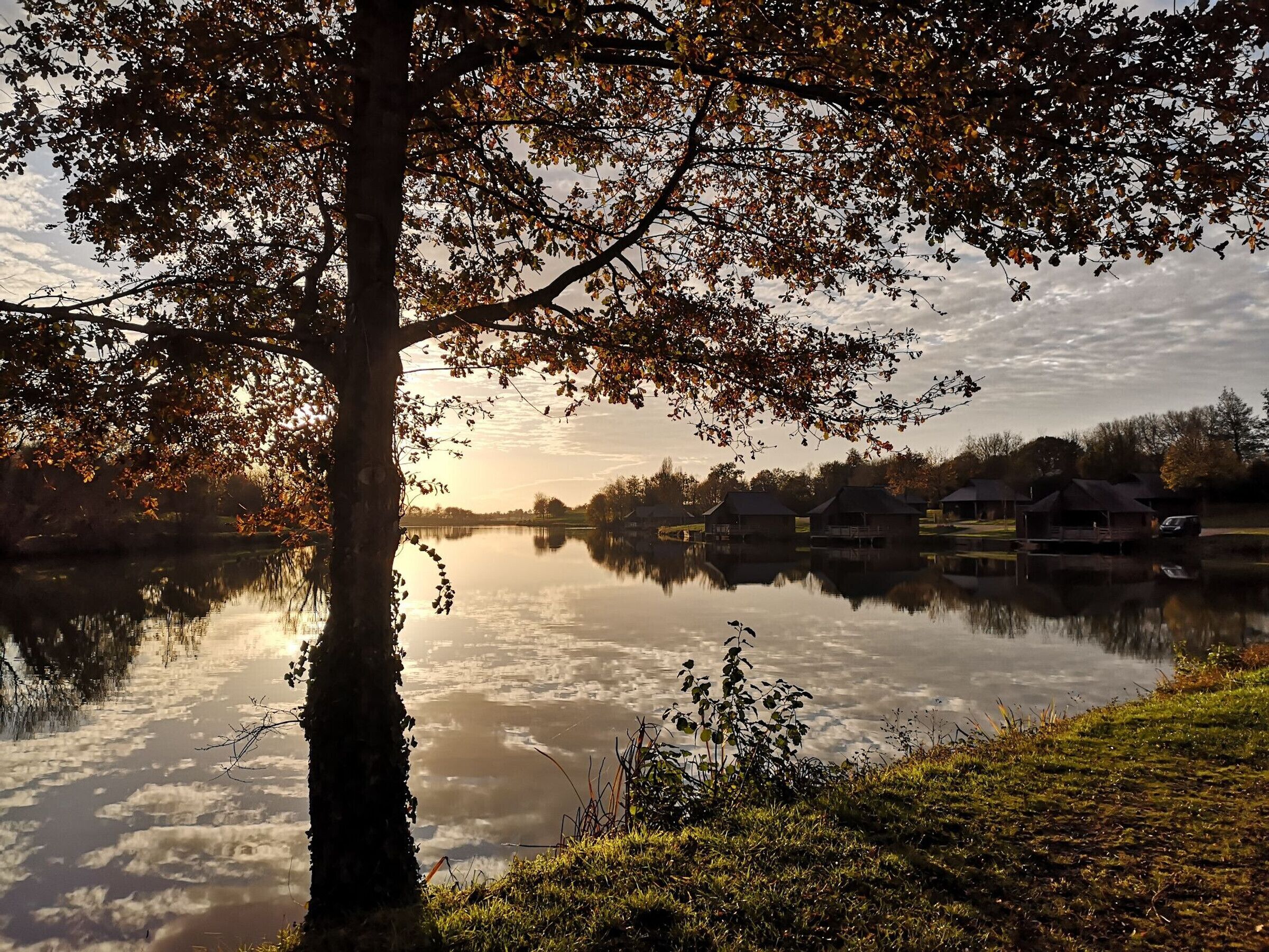 Location de vacances avec Gîtes de France Mayenne - Village Vacances et pêche à Villiers-Charlemagne. H53G010978 Chalet le Sandre les pieds dans l'eau pour 5 à 7 personnes. Terrasse sur l’étang, 2 chambres et canapé convertible.