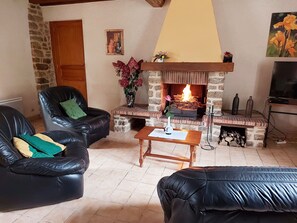 TV, fireplace, DVD player