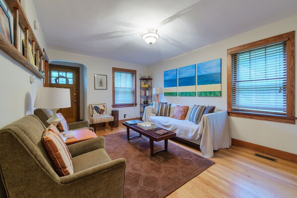 TV, DVD player, books