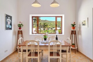 Dining - Holiday Home ‘Maria Dolores’ with Mountain View, Wi-Fi, Garden & Terrace (HARIA)