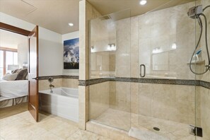 Bathtub, hair dryer, towels