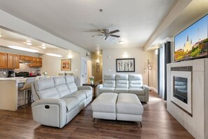 Télévision, cheminée