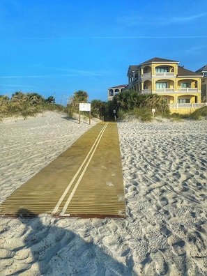 Beach nearby, sun loungers