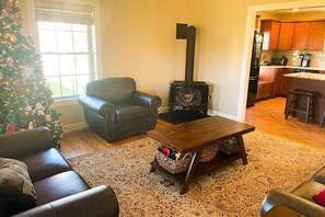 TV, fireplace, table football