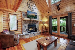 Fernseher, Kamin, Videospiele, DVD-Player