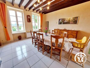 Dining - Charming Restored Miner's House, Private Garden, Close to Amenities and Outdoor Activities (Renazé)