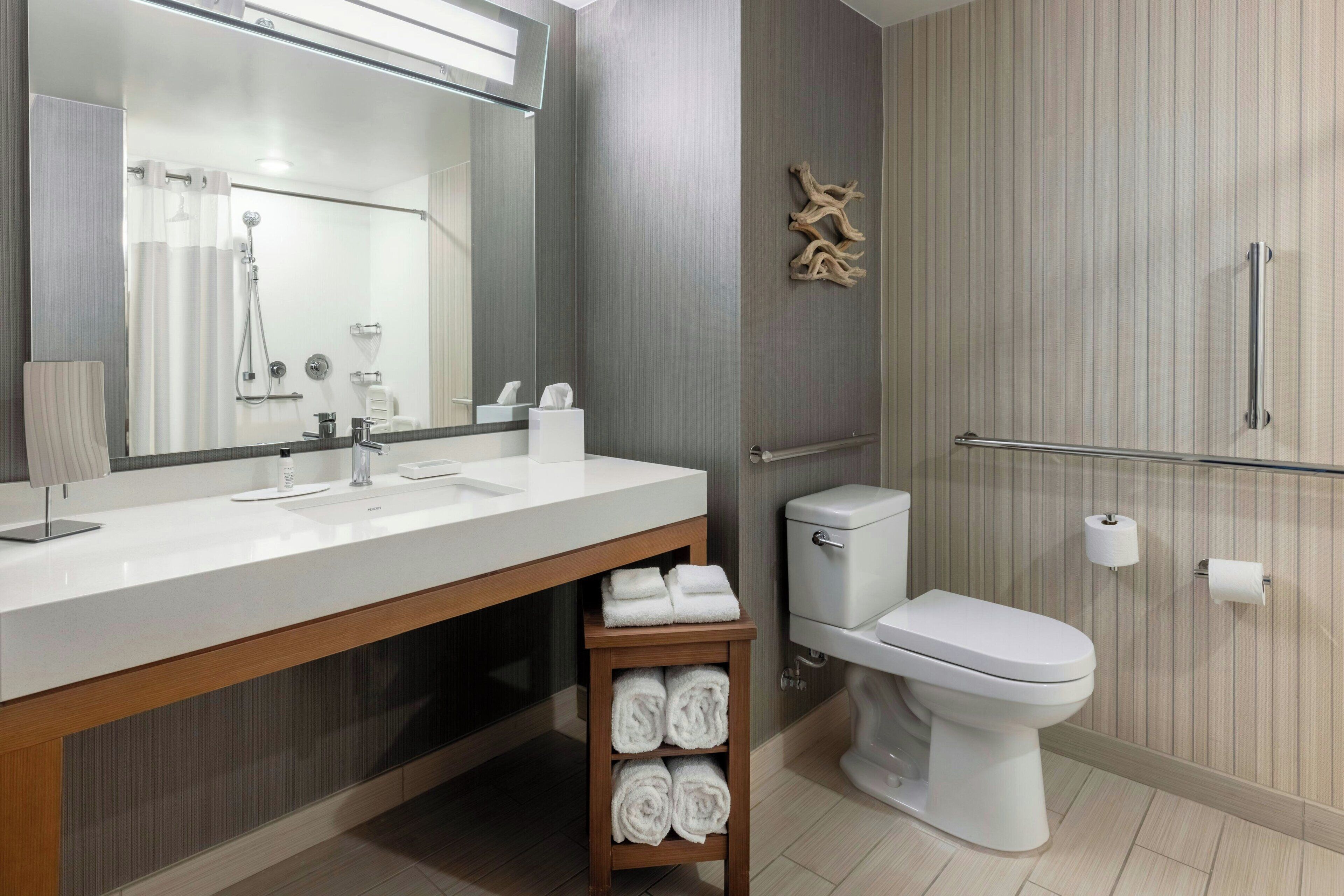 free toiletries, hair dryer, towels, soap