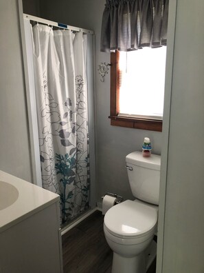 Regadera, secadora de cabello, toallas 