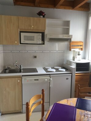 Micro-ondes, lave-vaisselle, cafetière/bouilloire