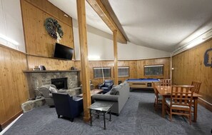 Smart TV, fireplace, video games