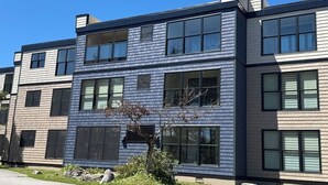 A modern multi-story residential building with large windows and a flat roof. - Highest Elevation in Snowshoe. Home+Interior building renovated 2023.
 (Snowshoe)