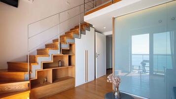 Vila superior, 3 quartos, piscina particular, vista para o mar | 3 quartos, roupas de cama premium, cofres nos quartos