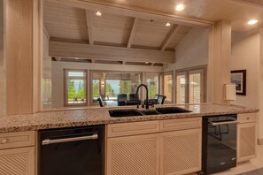 Mini-fridge, microwave, dishwasher, coffee/tea maker