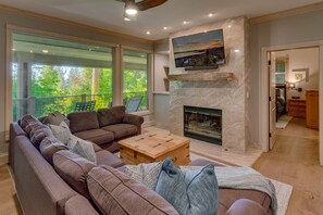 TV, fireplace, stereo