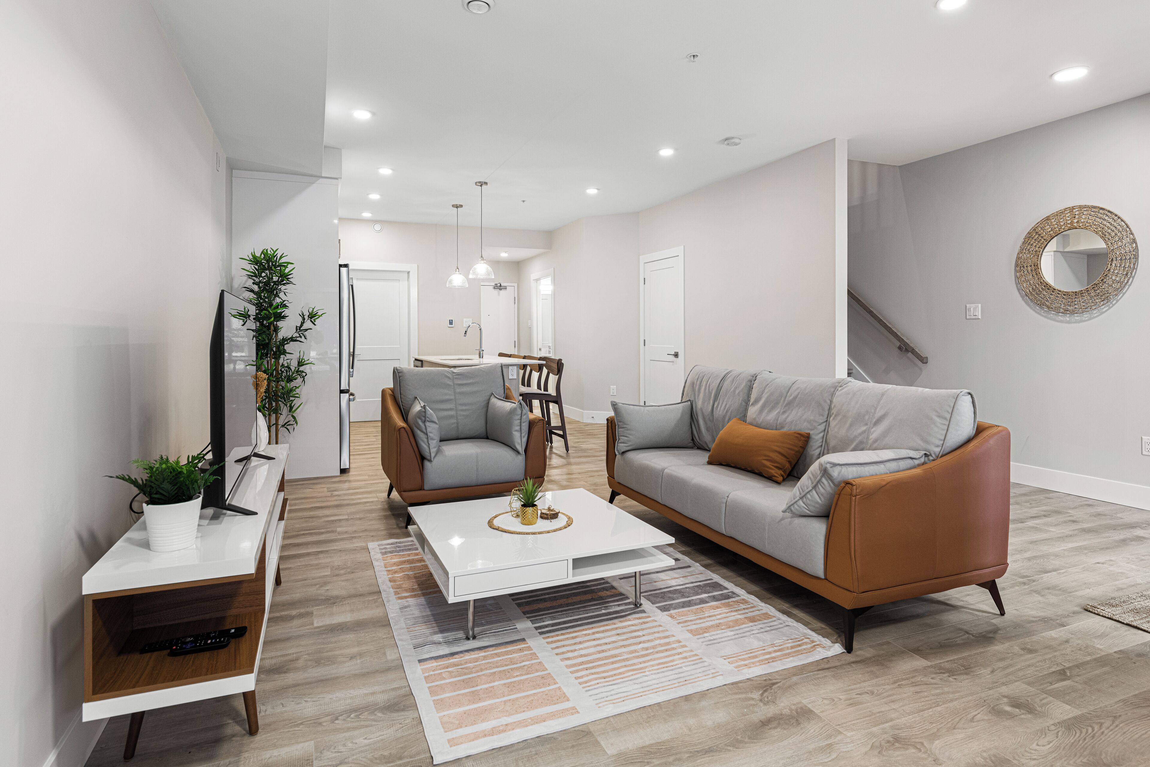 city apartment | living area | 50-inch flat-screen tv with cable channels, tv