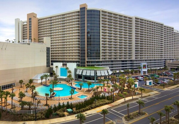 Outdoor pool, a heated pool - 3 bed 2 bath Beach Condo Resort 5th Floor step away from the Ocean sand (Panama City Beach)