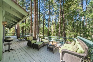 Terrace/patio - Wolf's Creek: Hot tub, On the Creek! (Idyllwild)