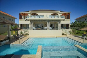 Outdoor pool, pool loungers
