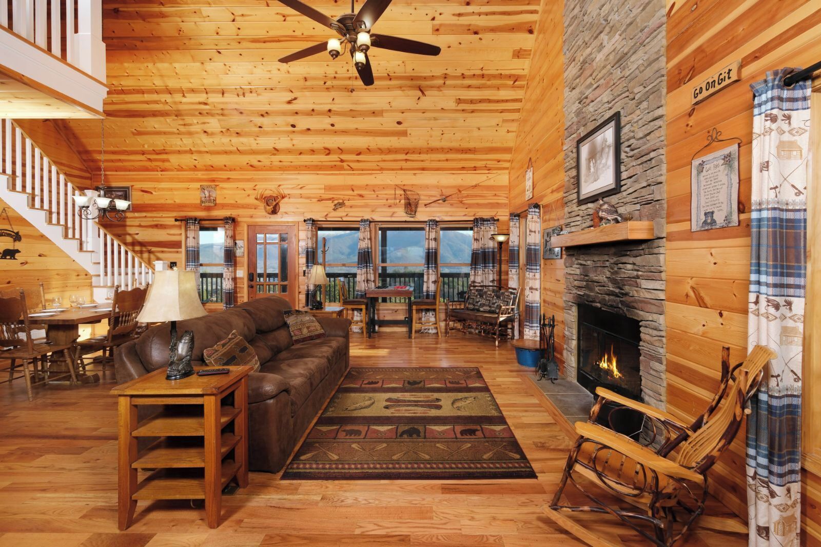 TV, fireplace, video games, stereo