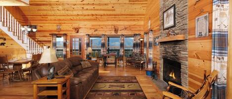 TV, fireplace, video games, stereo