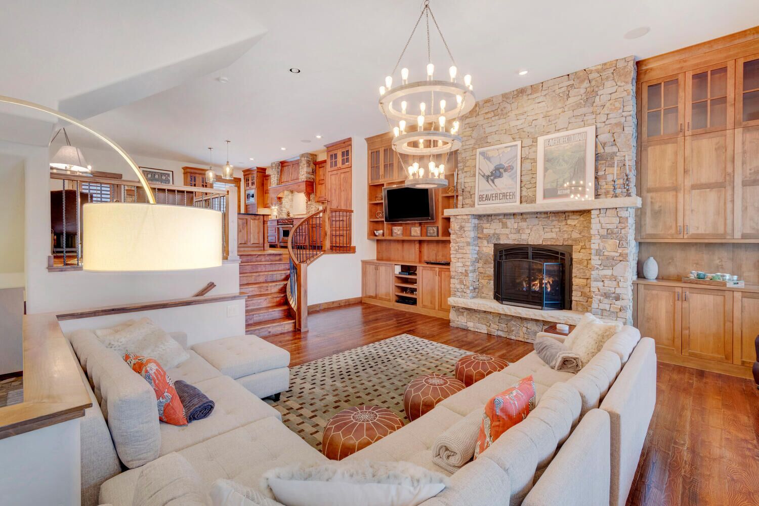 Smart TV, fireplace, video games, Hulu