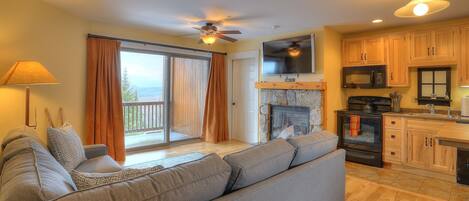 Télévision, cheminée